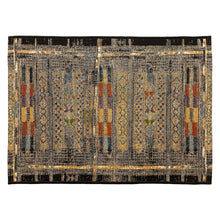 Load image into Gallery viewer, Liora Manne Esencia Tribal Stripe Indoor Outdoor Mat Black
