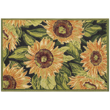 Load image into Gallery viewer, Liora Manne Esencia Sunflowers Indoor Outdoor Mat Black