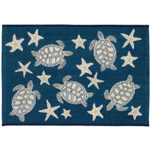 Load image into Gallery viewer, Liora Manne Esencia Turtle And Stars Indoor Outdoor Mat Navy