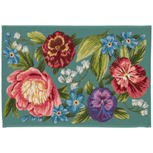Load image into Gallery viewer, Liora Manne Esencia Secret Garden Indoor Outdoor Mat Aqua