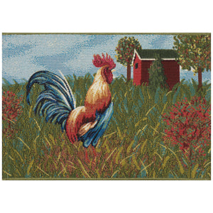 Liora Manne Esencia Rooster Farm Indoor Outdoor Mat Blue