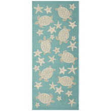 Load image into Gallery viewer, Liora Manne Esencia Turtle And Stars Indoor Outdoor Area Mat Aqua