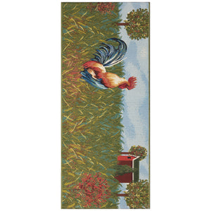 Liora Manne Esencia Rooster Farm Indoor Outdoor Mat Blue