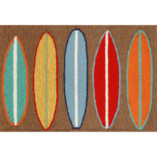 Load image into Gallery viewer, Liora Manne Frontporch Surfboards Indoor Outdoor Area Rug Brown