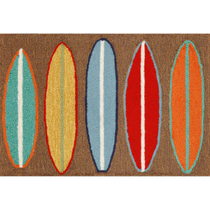 Liora Manne Frontporch Surfboards Indoor Outdoor Area Rug Brown