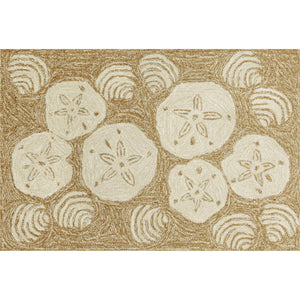 Liora Manne Frontporch Shell Toss Indoor Outdoor Area Rug Natural