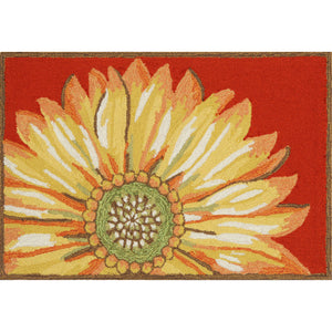 Liora Manne Frontporch Sunflower Indoor Outdoor Area Rug Red