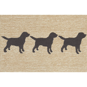 Liora Manne Frontporch Doggies Indoor Outdoor Area Rug Black