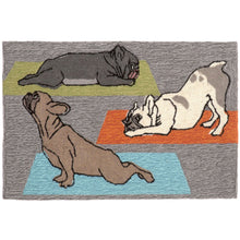 Load image into Gallery viewer, Liora Manne Frontporch Yoga Dogs Indoor Outdoor Area Rug Heather