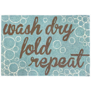 Liora Manne Frontporch Wash...and Repeat Indoor Outdoor Area Rug Aqua