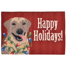 Load image into Gallery viewer, Liora Manne Frontporch Happy Holidays Indoor Outdoor Area Rug Red