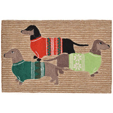 Load image into Gallery viewer, Liora Manne Frontporch Holiday Hounds Indoor Outdoor Area Rug Neutral