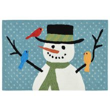 Load image into Gallery viewer, Liora Manne Frontporch Snowman And Friends Indoor Outdoor Area Rug Blue