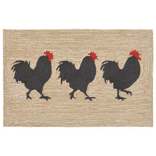 Load image into Gallery viewer, Liora Manne Frontporch Roosters Indoor Outdoor Area Rug Neutral