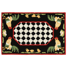 Load image into Gallery viewer, Liora Manne Frontporch Rooster Indoor Outdoor Area Rug Black