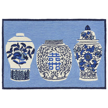 Load image into Gallery viewer, Liora Manne Frontporch Ginger Jars Indoor Outdoor Area Rug Blue