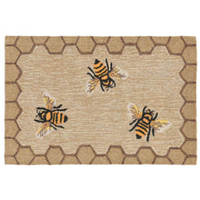 Load image into Gallery viewer, Liora Manne Frontporch Honeycomb Bee Indoor Outdoor Area Rug Natural