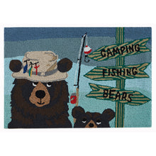 Load image into Gallery viewer, Liora Manne Frontporch Fishing Bears Indoor Outdoor Area Rug Green