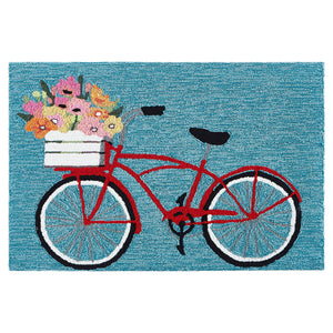 Liora Manne Frontporch Bike Ride Indoor Outdoor Area Rug Blue