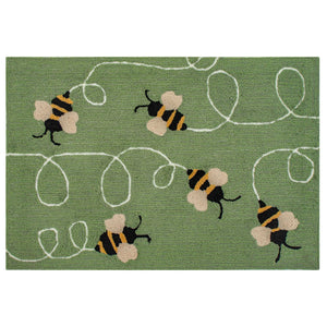 Liora Manne Frontporch Buzzy Bees Indoor Outdoor Area Rug Green