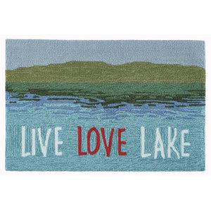 Liora Manne Frontporch Live Love Lake Indoor Outdoor Area Rug Water