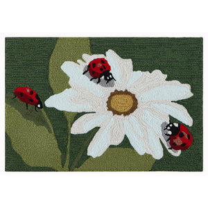 Liora Manne Frontporch Ladybugs Indoor Outdoor Area Rug Green