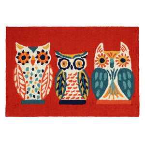 Liora Manne Frontporch What A Hoot Indoor Outdoor Area Rug Red