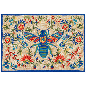 Liora Manne Frontporch Flora Bee Indoor Outdoor Rug Multi/Natural