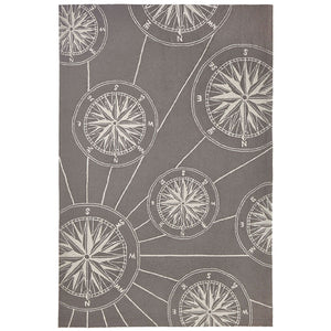 Liora Manne Frontporch Compass Indoor Outdoor Area Rug Grey