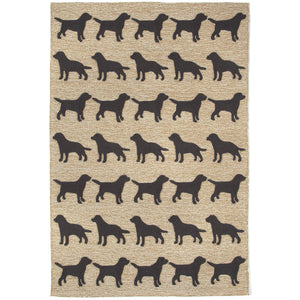 Liora Manne Frontporch Doggies Indoor Outdoor Area Rug Black