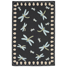 Load image into Gallery viewer, Liora Manne Frontporch Dragonfly Indoor Outdoor Area Rug Midnight