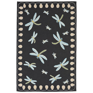 Liora Manne Frontporch Dragonfly Indoor Outdoor Area Rug Midnight