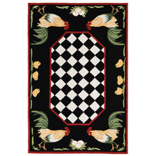 Load image into Gallery viewer, Liora Manne Frontporch Rooster Indoor Outdoor Area Rug Black