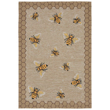 Load image into Gallery viewer, Liora Manne Frontporch Honeycomb Bee Indoor Outdoor Area Rug Natural