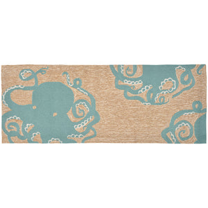 Liora Manne Frontporch Octopus Indoor Outdoor Area Rug Aqua