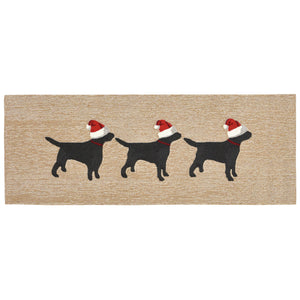 Liora Manne Frontporch 3 Dogs Christmas Indoor Outdoor Area Rug Neutral