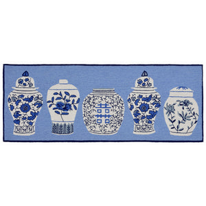 Liora Manne Frontporch Ginger Jars Indoor Outdoor Area Rug Blue