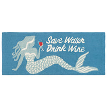 Load image into Gallery viewer, Liora Manne Frontporch Save Water Drink Wine Indoor Outdoor Area Rug Ocean