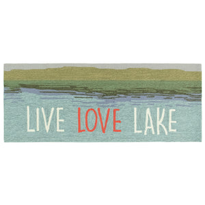 Liora Manne Frontporch Live Love Lake Indoor Outdoor Area Rug Water