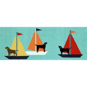 Liora Manne Frontporch Sailing Dog Indoor Outdoor Area Rug Blue