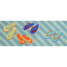 Load image into Gallery viewer, Liora Manne Frontporch Flip Flops Indoor Outdoor Area Rug Blue