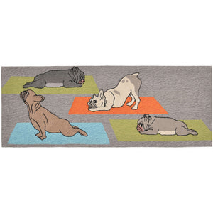 Liora Manne Frontporch Yoga Dogs Indoor Outdoor Area Rug Heather