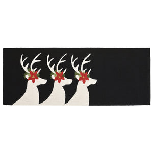 Liora Manne Frontporch Reindeer Indoor Outdoor Area Rug Black