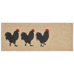 Liora Manne Frontporch Roosters Indoor Outdoor Area Rug Neutral