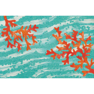 Liora Manne Illusions Coral Wave Indoor Outdoor Mat Aqua