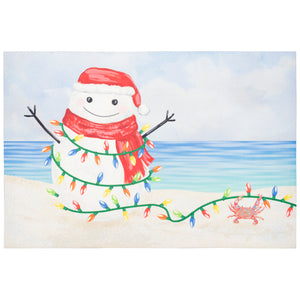 Liora Manne Illusions Beach Snowman Indoor Outdoor Mat Ocean