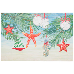 Liora Manne Illusions Coastal Christmas Ornaments Indoor Outdoor Mat Ocean
