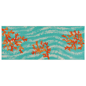 Liora Manne Illusions Coral Wave Indoor Outdoor Mat Aqua