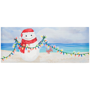 Liora Manne Illusions Beach Snowman Indoor Outdoor Mat Ocean