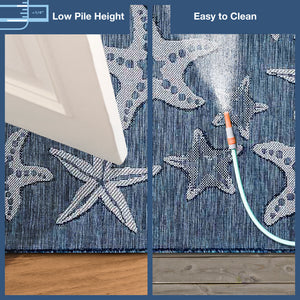 Liora Manne Carmel Starfish Indoor Outdoor Area Rug Navy
